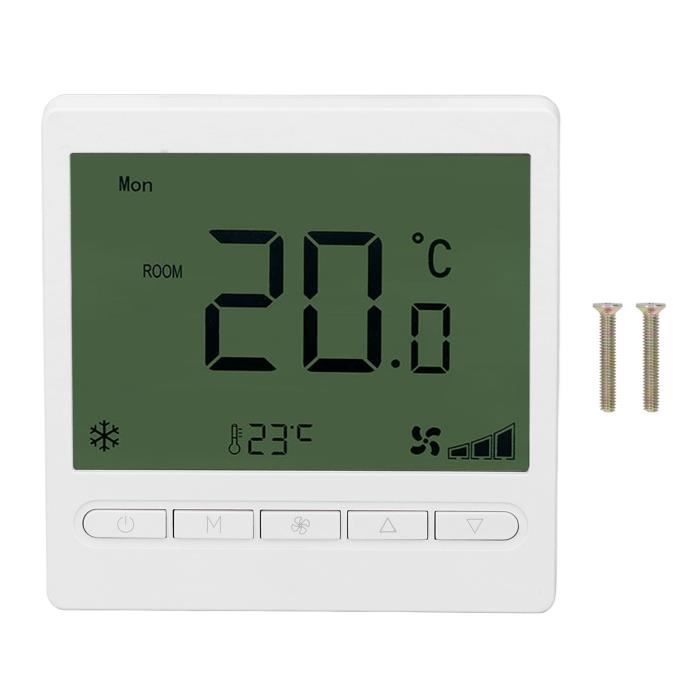 Thermostat intelligent pour ventilo-convecteur ABS Écran LCD Thermostat