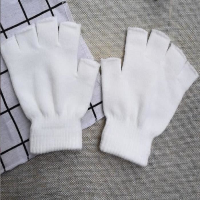 Gants Sans Doigts Hiver – Mitaines En Laine D’alpaga Et Acrylique, Extensibles, Unisexes, Pour Hommes Et Femmes