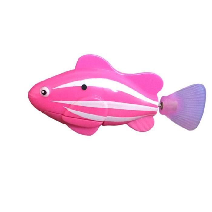 Jouet Poisson Clown Nageur, Magique Lumineux Poissons-robots (s'activent au Contact de L'eau), Marine Robotisée Luminescente Jouet de Pêche pour Aquarium Piscine Baignoire Chats(4pcs - Axolotl