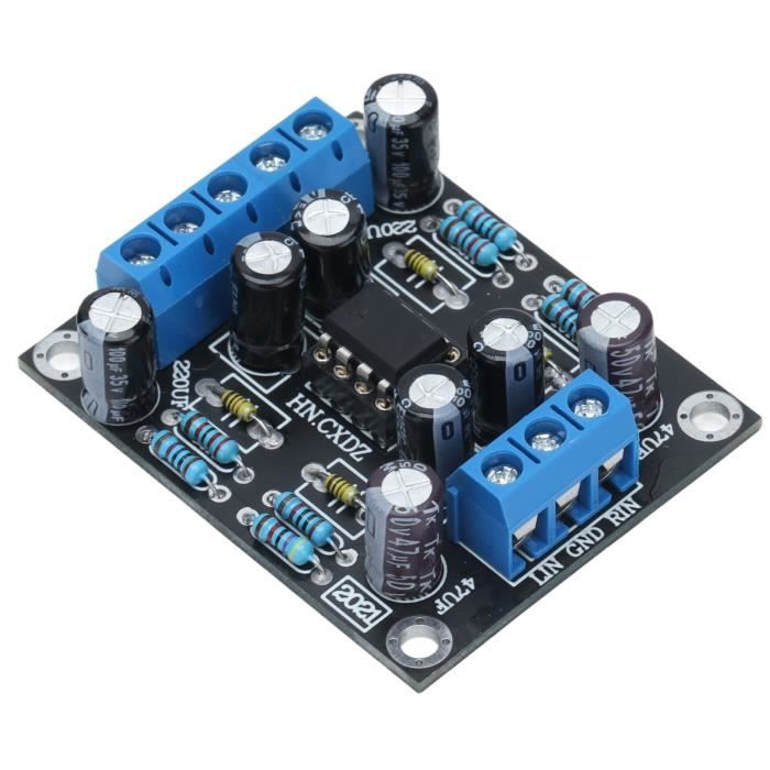Carte Préamplificateur De Microphone Dynamique 2 Canaux - Puce AD828 - Alimentation 3.8V-15V (batterie)