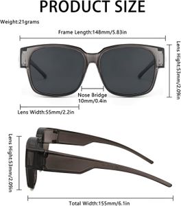 Surlunettes De Soleil Polarisées Argentées - Protection UV400 - Avec étui - BEZZEE PRO