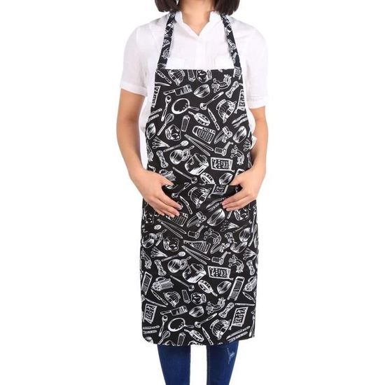 Tablier De Cuisine à Manches Longues Pour Femme – Avec Poches Et Liens Ajustables – Coton Doux Et Lavable - 3