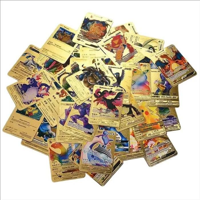 Carte Pokemon Française - POKEMON - 55 Cartes en FRANÇAIS brillantes Plaquées OR - RARE - SANS Doublons Carte Pokemon Française - POKEMON - 55 Cartes en FRANÇAIS brillantes Plaquées OR - RARE - SANS Doublons