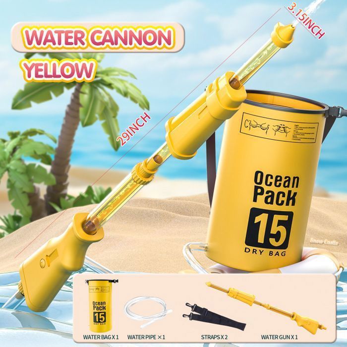 GLHYUOP Pistolet à Eau Sac à Dos 20L – Méga Réservoir, Portée XXL, Bretelles Réglables – Jeu De Bataille D'Eau Pour Plage, Piscine, Jardin