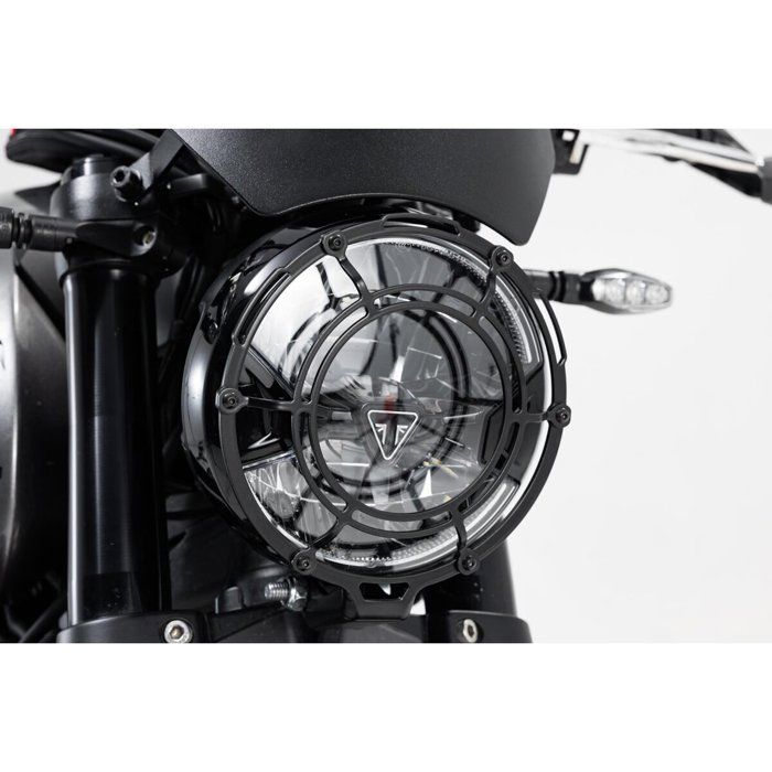 Couvercle De Calandre De Phare Pour Moto 660 (2021 Et Plus) - Acier Inoxydable Noir, Style Rétro