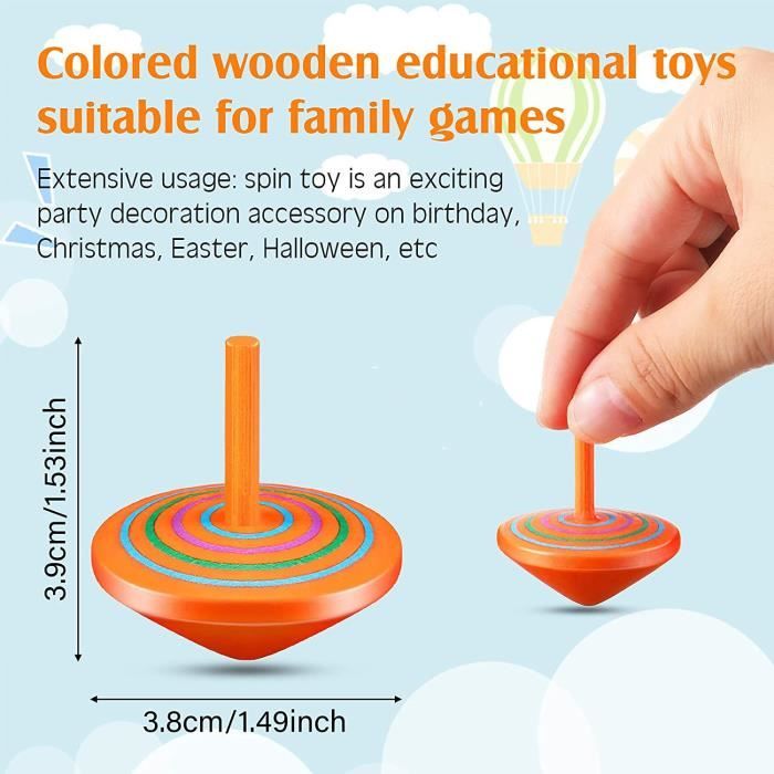 Corde Lanceur Toupie En Bois Massif Avec Lanceur à Corde - Jouet Vintage (2.40m De Corde) Ficelle Mode D'emploi