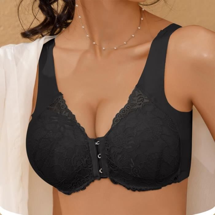 Brassière Avec Ouverture Devant Femme Soutien-Gorge Sans Armatures Grande Taille Brassière Tous Les Jours Push Up Sport Bra Fermeture Devant Brassiere Confortable Quotidien Fitness Yoga Lingerie