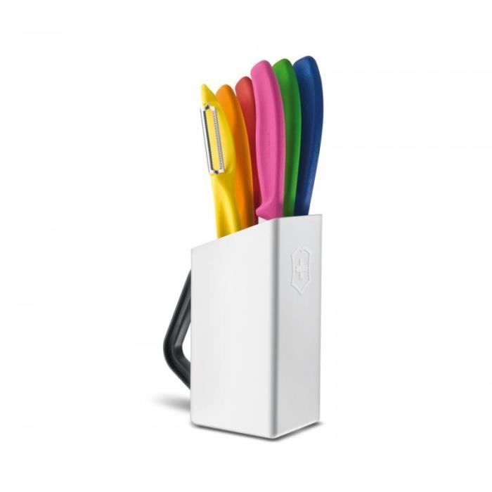 Set De 6 Couteaux Victorinox Swiss Classic - Lames Dentelées Inox - Multicolore - Pour Légumes Et Table