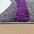 Paco Home Tapis De Salon Poils Ras Motif Ondulé Abstrait Moderne Avec Design 3D Violet 80x150 cm-2
