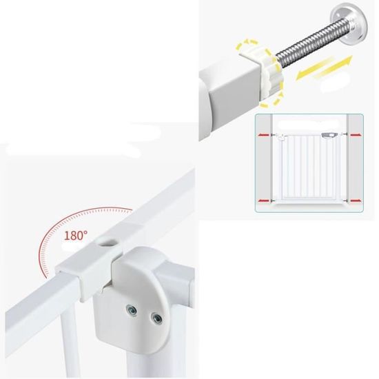 Barrière De Protection Pour Escaliers - Pour Portes - Largeur : 75 À 85 Cm  - Fermeture Automatique - Sans Perçage - Pour Enfa[P293] - Cdiscount