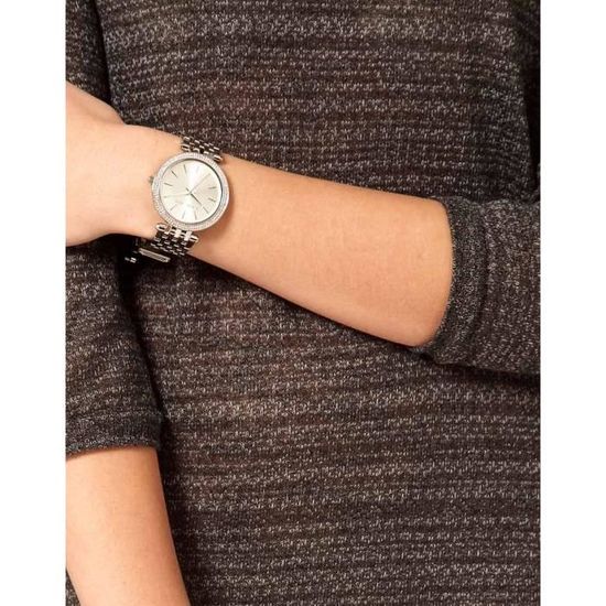 Michael Kors Darci MK3190 Montre Argente MG4QJ Achat vente montre Femme Adulte Gris Acier Cdiscount