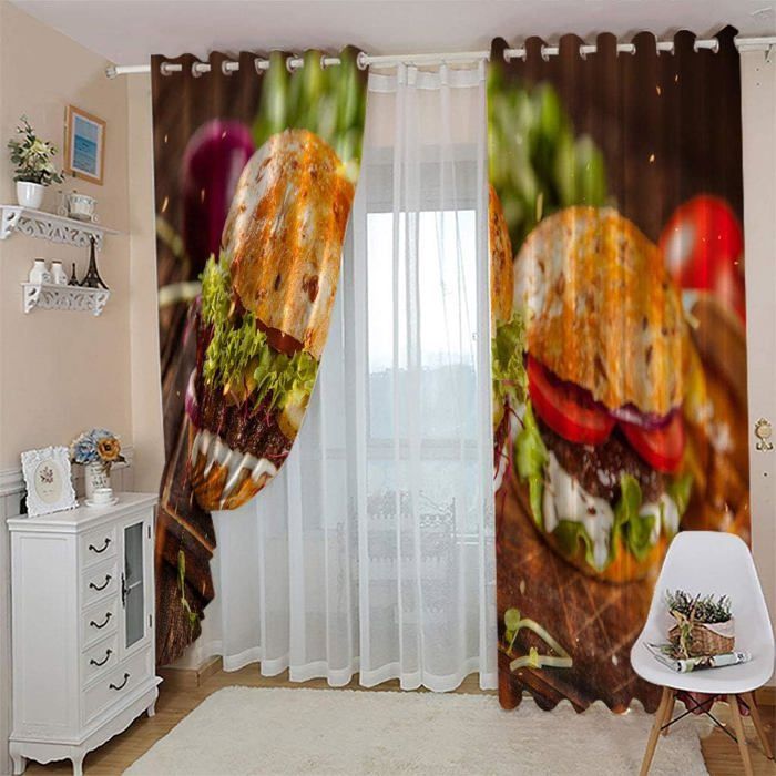 Lot de 2 Rideau Moderne pour Salon,Rideau Polyester Extérieur Motif de