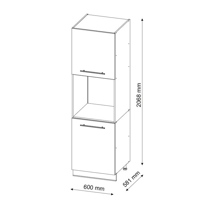 Armoire De Four VCM Fasola Largeur 60 Cm - Blanc/Anthracite, Design Moderne Pour Cuisine - 6