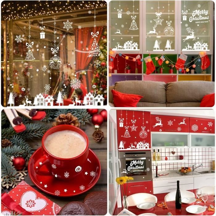 116 Autocollants De Noël Amovibles Pour Fenêtre - Stickers PVC Réutilisables - Décoration De Noël Colorée Pour Vitres Et Portes