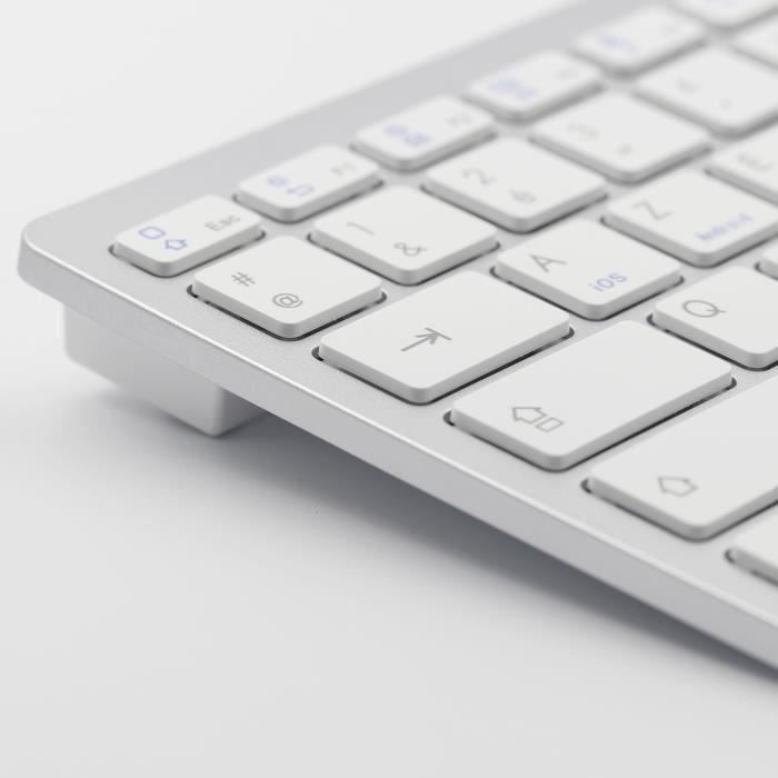 Clavier Bluetooth AZERTY Ultra Fin Pour Mac, IPad, IPhone - Silencieux Et Léger - Blanc
