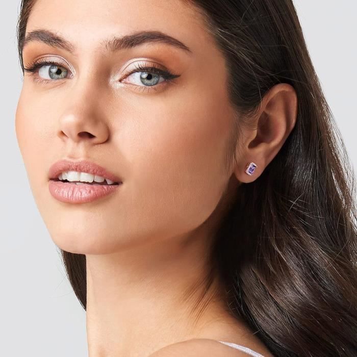 Puces d'oreilles tanzanite, argent sterling 925, pierre de naissance décembre - France