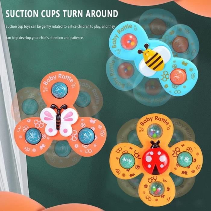 Jouet Ventouse Bébé Fleur – Silicone Sensoriel Pour Fenêtre, Baignoire, Chaise Haute – Cadeau Enfant 3+ Ans