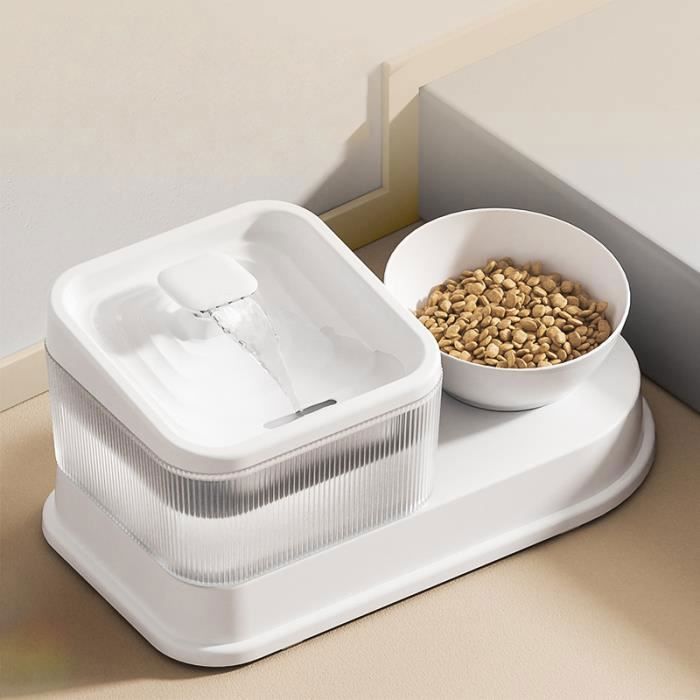 Distributeur Automatique Croquettes Et Eau Pour Chats/chiens - Sans électricité, 3.8L, Antidérapant, Pour Absences Courtes - 6