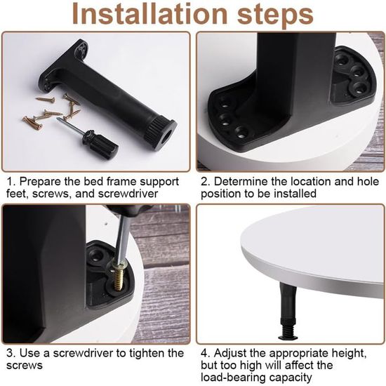 4 Pcs Pied De Meuble Reglable 0-15mm, Pied Meuble Reglable