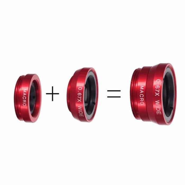 Objectif 3-en-1 Pour Smartphone : Fisheye, Macro, Grand Angle - Clip Universel Argenté - Compatible Plupart Des Téléphones