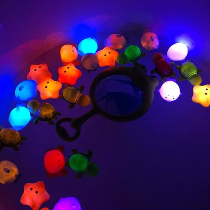 Jouet de bain à LED pour enfants, animaux mignons, flotteur en