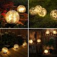 Lampes solaires de jardin - LED blanc chaud - Boule de verre fissuré étanche-4