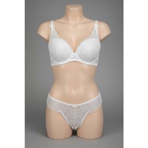 String Blanc Brodé Dentelle - Taille 48/50, Neuf Avec Étiquettes, Sous-vêtement Féminin