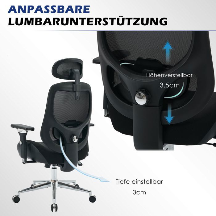 Chaise De Bureau Ergonomique MELOKEA Reliefback Pro3 – Soutien Lombaire Dynamique 2.0 – Accoudoirs 4D+ – Capacité 200 Kg – Certifiée BIFMA/TÜV