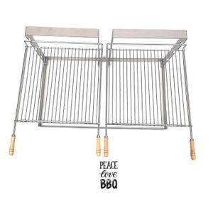 Grille De Barbecue Rectangulaire - 60x40 Cm - Anti-adhésive - Pour Barbecue à Charbon - Neuf