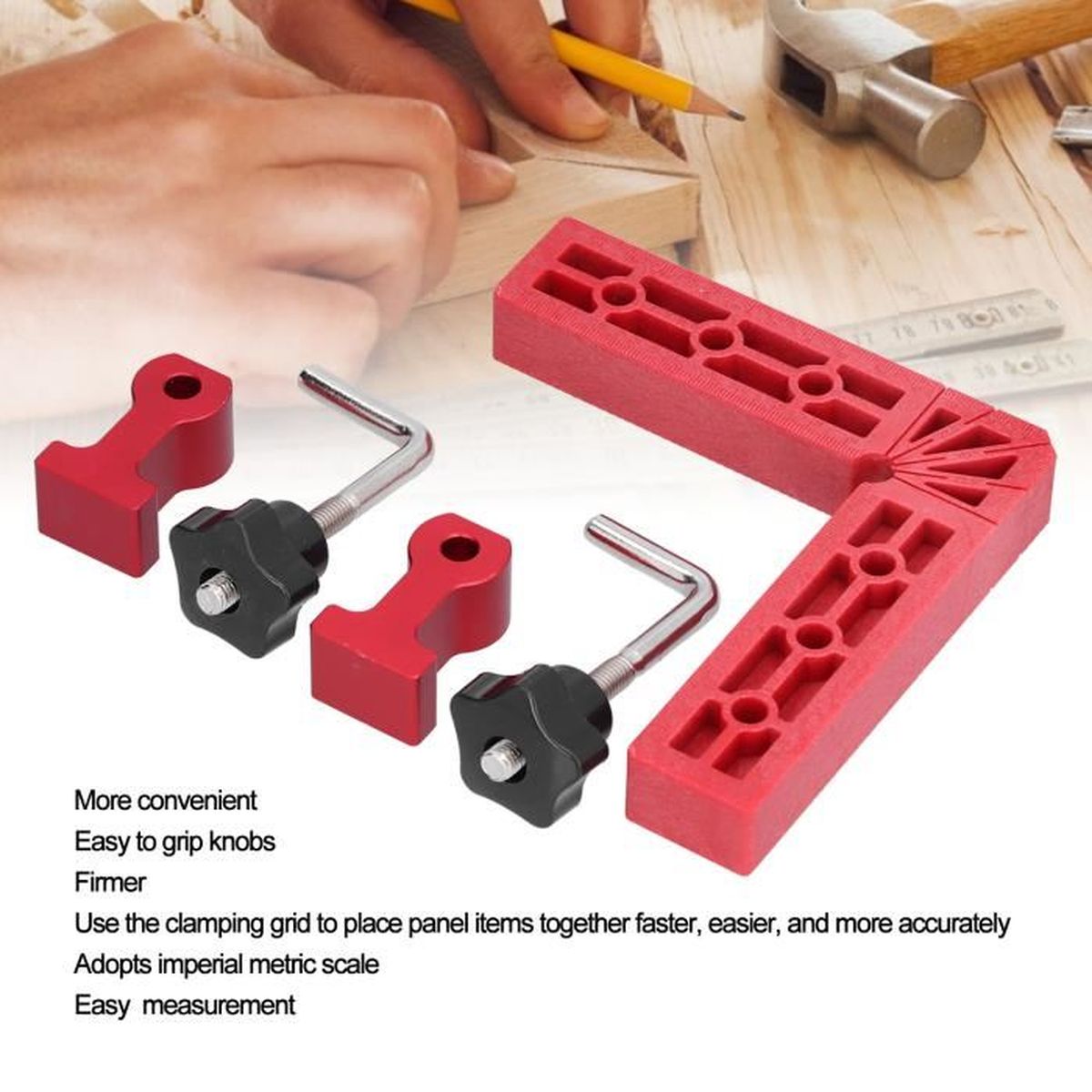 Équerres De Positionnement 90° - Lot De 6 - 10.2cm - Pour Menuiserie, Soudure - Plastique Orange