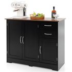 Meuble Buffet de rangement moderne COSTWAY 2 portes&2 tiroirs, Étagères réglables, pour cuisine, salle à manger 100x40x78CM Noir