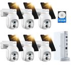 CAMCAMP Kit Caméra de Surveillance WiFi Extérieur sans Fil 4MP Batterie Solaire 10CH NVR IP66 Vision Nocturne Audio Bidirectionnel