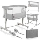 Lit bébé 3en1 LIONELO Aurora - Réglable en hauteur et inclinaison - Matelas et sac inclus - Beige