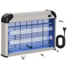 Outsunny Lampe UV anti-insectes anti moustique tue mouche électrique destructeur d'insectes 20 W noir gris