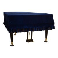 Housse Anti-Poussière Pour Piano, Housse De Piano En Velours Doré, Housse De Piano, Housse De Piano À Queue 150-160Cm(Bleu)