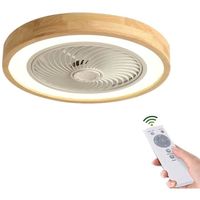 Kairry Bois Ventilateur De Plafond Silencieux avec éclairage 36W Plafonnier Ventilateur LED Dimmable Télécommande Fan Lustre Mo A107