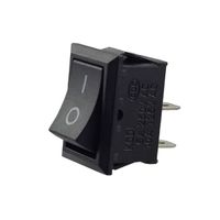 KCD1 Interrupteur à bascule 250 V 6 A 125 V 10 A AC Noir rectangulaire 19 x 13 mm 2 pôles ON/OFF