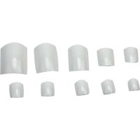 500x Faux Ongles Pied Blanc en Acrylique kit Manucure Capsules Nail Art Pour Pièd