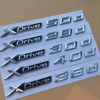 Xdrive 50d -Badges autocollants 3D ABS argentés, Logo et lettres d'emblème pour BMW X1 X3 X5 X6 Series 20d 25d 28d 30d 35d 40d 45d 4