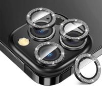 Vitre Verre Trempé Caméra Arrière pour iPhone 15 Pro - 15 Pro Max - Protection Contour Aluminium Brillant Noir