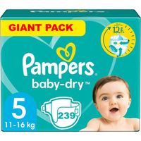 PAMPERS BABY-DRY TAILLE 5 239 COUCHES (11-16 KG)