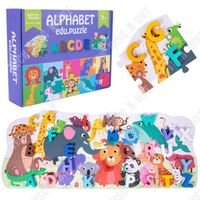 TD® Puzzle animal alphabet éducation de la petite enfance illumination parent-enfant puzzle jouet en bois cognitif