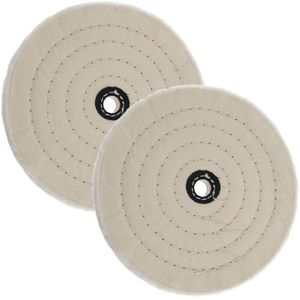 Lot De 2 Disques De Polissage 15 Cm 70 Plis En Coton - Effet Miroir Exceptionnel Pour Meuleuse De Banc