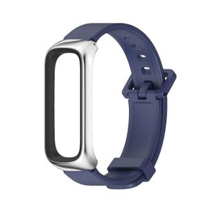 BRACELET MONTRE CONNEC. Bleu nuit pour Galaxy Fit 2-Pour Samsung Galaxy Fit 2 bracelets en cuir souple Silicone Sport Bracelet de rec