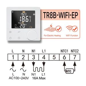 PLANCHER CHAUFFANT Tr8b-wifi-ep - Thermostat de chauffage 110 220V, p