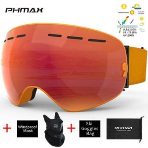 PHMAX-Lunettes de ski anti-buée à double couche pour hommes et