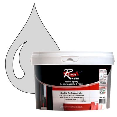 Peinture Résine 05l Multisupport Ral 7035 Gris Clair Faïence Carrelage Douche Baignoire Kit Dapplication
