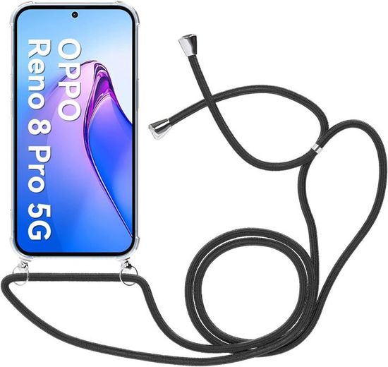 PekaTech Coque Pour Oppo Find X3 Lite Avec Cordon De Collier, Cover Transparente Silicone TPU Bumper Etui Housse Avec Cordon Réglable Téléphone Lanyard Case Collier U2013 Vert