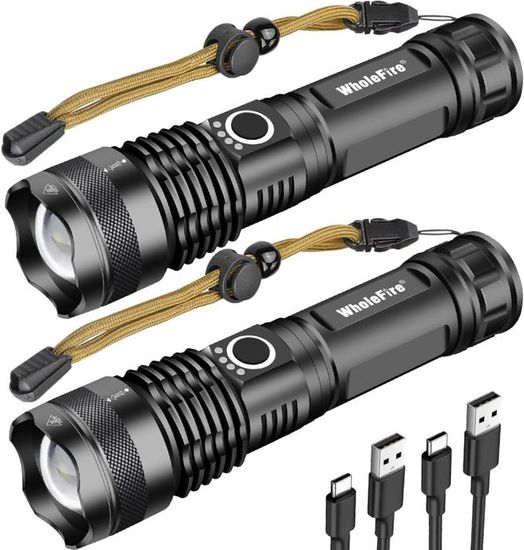 Lampe de poche rechargeable 990000 lumens - Super lumineuse
