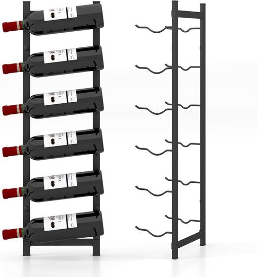 GIANTEX Casier à Bouteilles Avec Prise, Porte-Bouteilles à 3 Niveaux Pour 21 Bouteilles, 2 Ports USB, Pieds Réglables, Portes-Verres, Étagère à Vin Pour Cuisine, Sallon (Marron Rustique